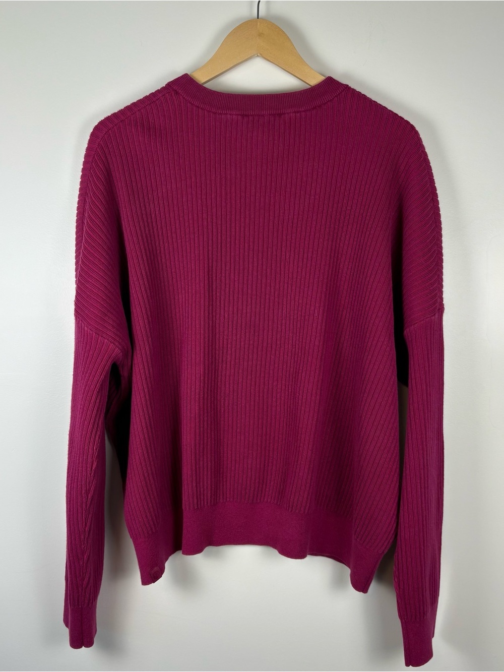 Lululemon Pink Raspberry Ribbed Knit Crewneck Sweater Pullover Size 1X - Picture 4 of 6